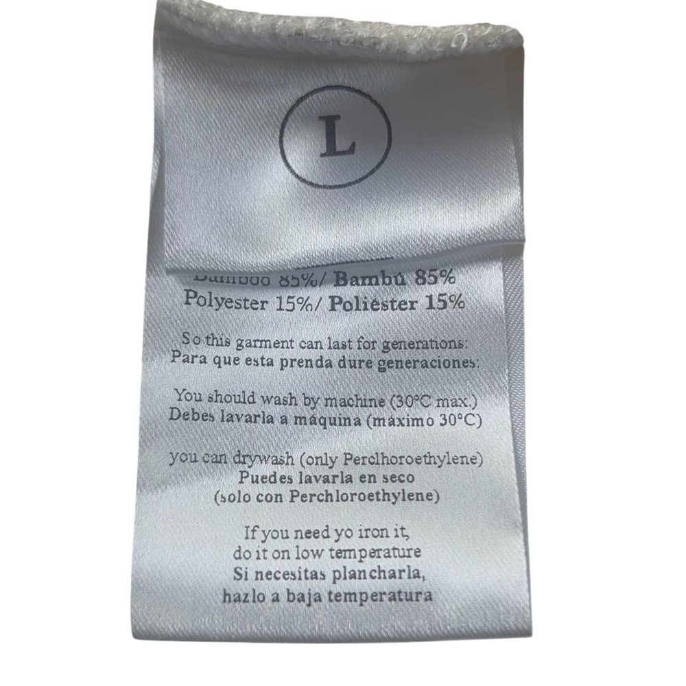 Liani Wisdom Ivory Terry Cloth Tee Luxury Loungewear Clean Girl Minimalist Large - Picture 4 of 6